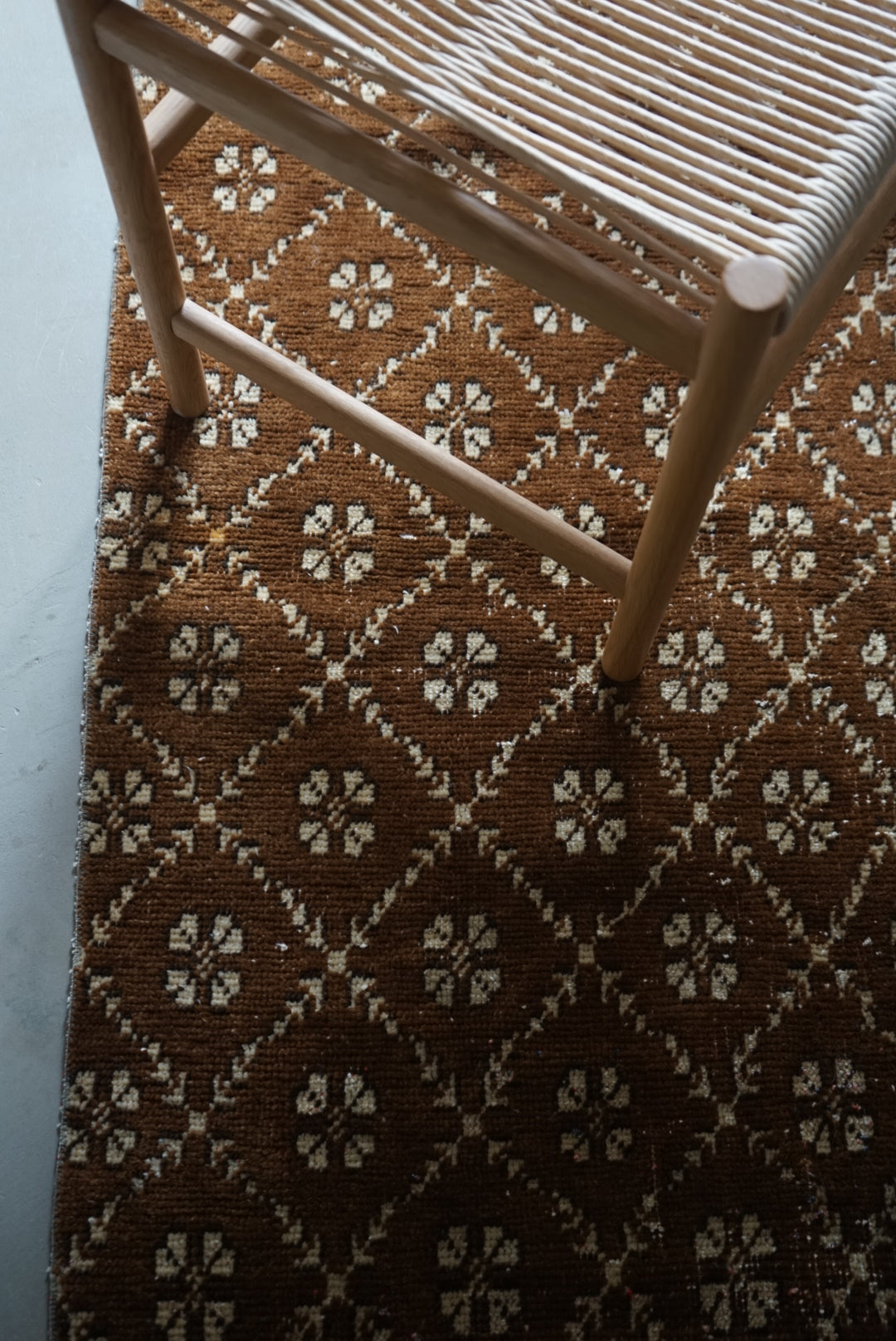 Türkiye Old Oushak Brown Patchwork 1980年代 158 × 87 cm No.TR25311