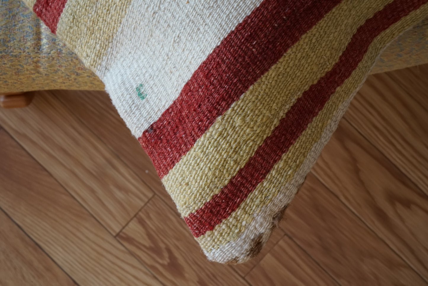 Türkiye Old Kilim Cushion Cover Mix Stripe Red , Mastard , Beige 45 × 44 cm No.TR25461
