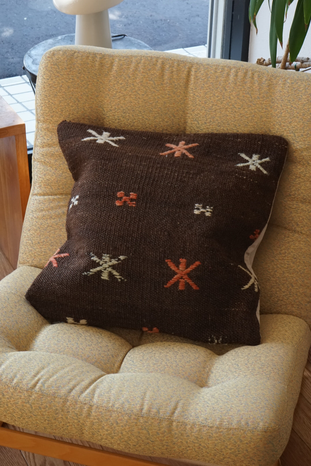 Türkiye Old Kilim Cushion Cover Brown , Charm Design 47 × 45 cm No.TR25464