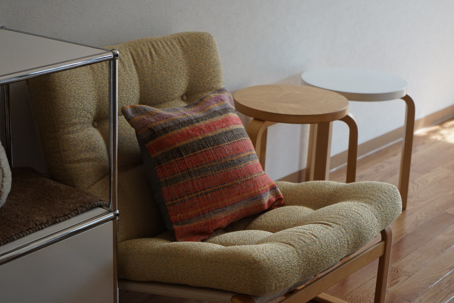 Türkiye Old Kilim Cushion Cover Red Mix Stripe 40 × 40 cm No.TR25365