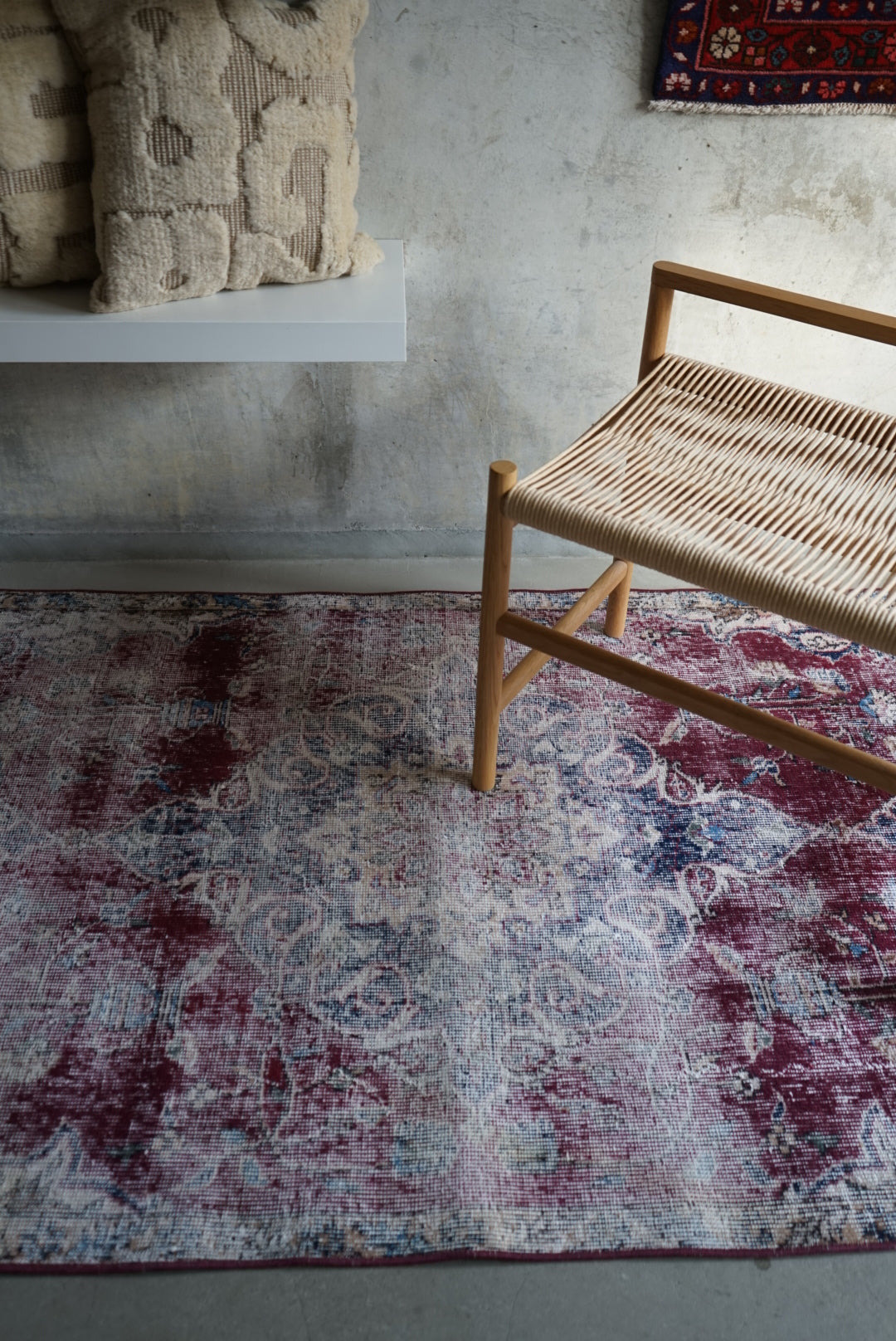 Türkiye Old Isparta Wine Red 1970年代 202 × 99 cm No.TR25254