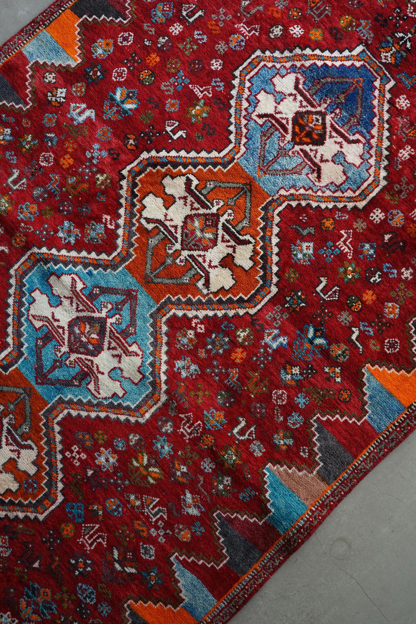 IRAN OLD SHIRAZ QASHQAI 1970年代 195 × 112 cm / 6'4" × 3'6" ft