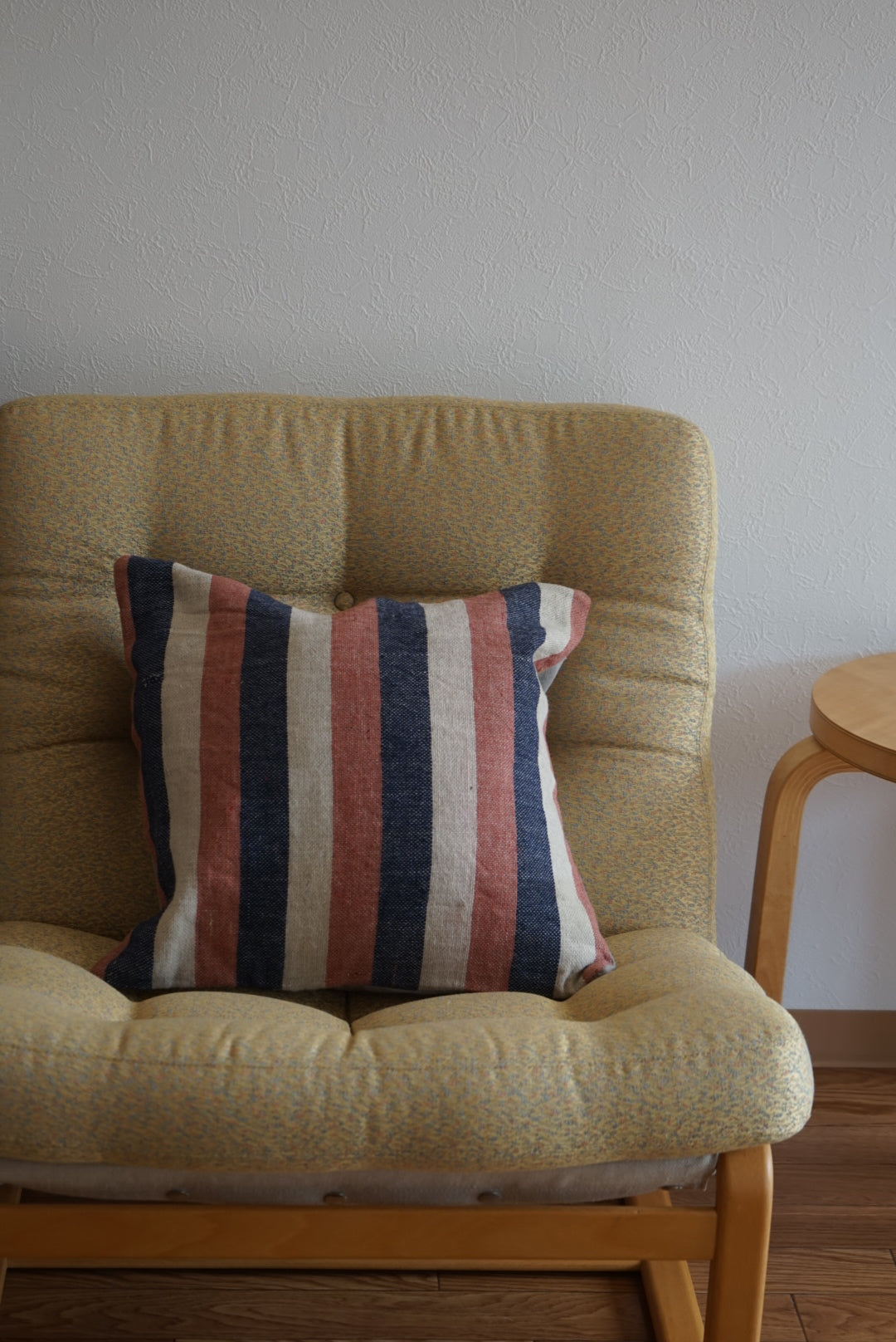 Türkiye Old Kilim Cushion Cover Navy , ScarletRed , White Stripe 40 × 40 cm No.TR25362