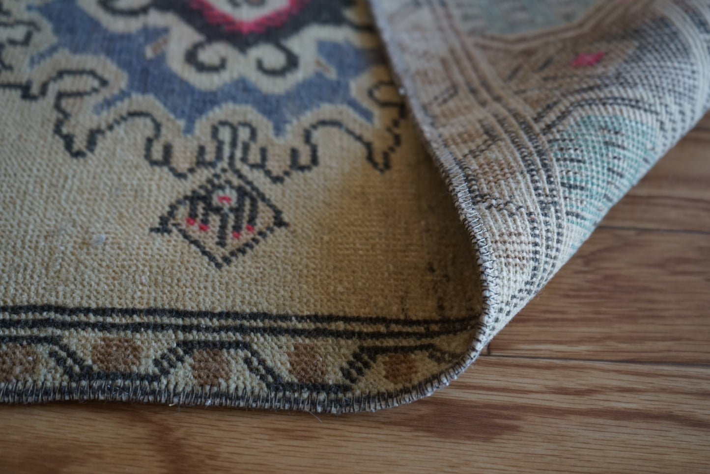 Türkiye Old Oushak Yellowbeige 1970年代 97 × 50.5 cm No.TR25414