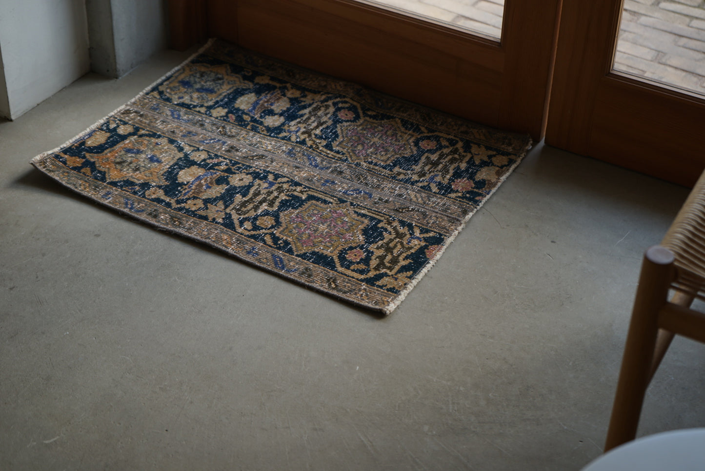 Türkiye Old Oushak Patchwork Indigo 66 × 54 cm No.TR25306