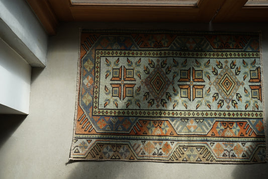 Türkiye Old Oushak Blue , Green , Orange 83 × 60 cm No.TR25324