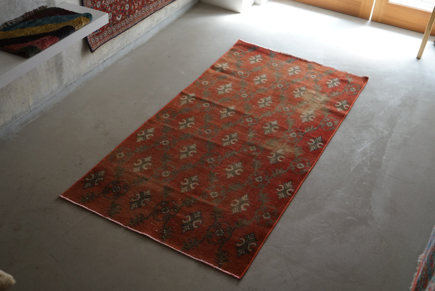 TURKEY OLD ISPARTA BLOOD ORANGE 1970年代 172 × 86 cm No.TR25150