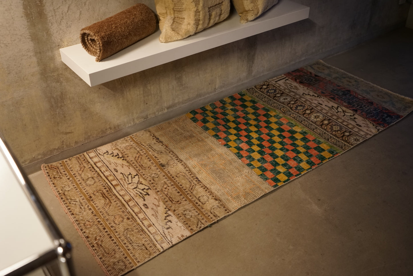 Türkiye Old Isparta Patchwork Runner Size 1970年代 176 × 69 cm No.TR25236