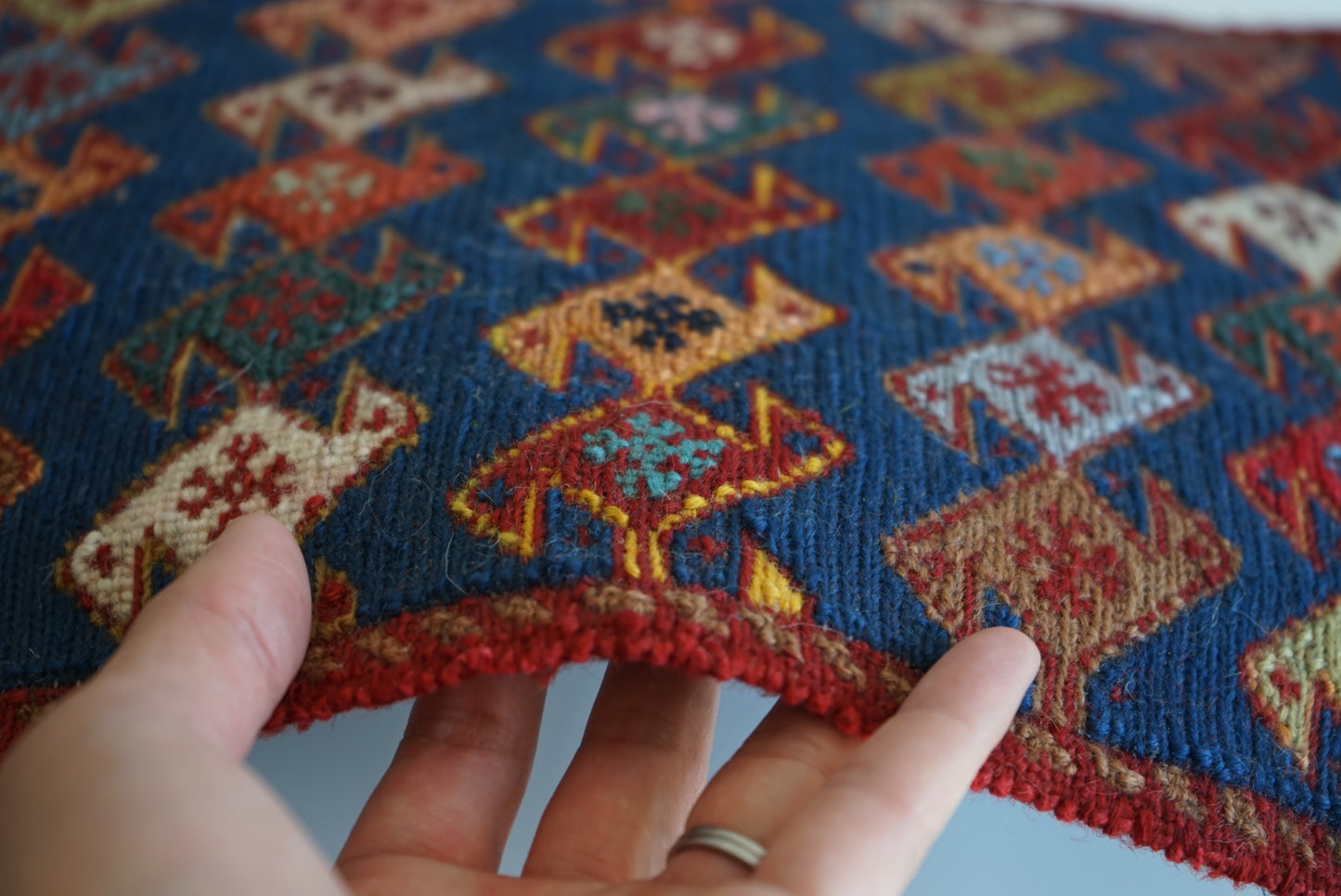IRAN OLD SHIRAZ QASHQAI AGHAJARI KILIM 1970年代 33 × 29 cm / 1'0" × 0'9" ft