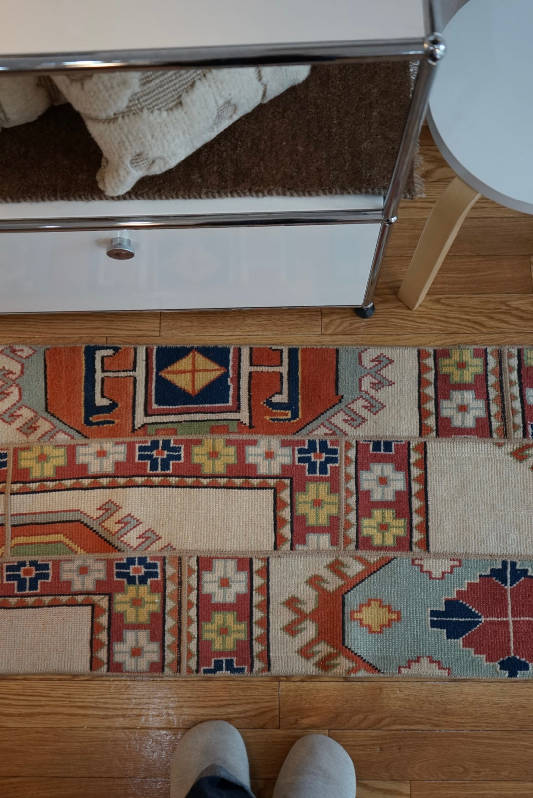 Türkiye Old Oushak PatchWork Runner Colorful 1970年代 165.5 × 58 cm No.TR25292