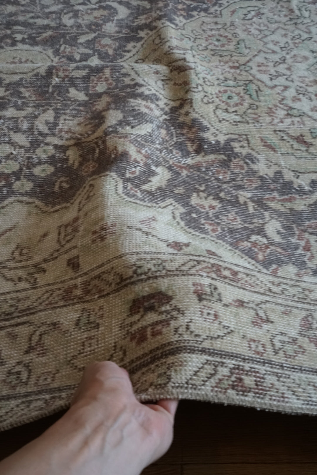 Türkiye Old Isparta Medallion Beige , Glay 1960年代 284 × 162 cm No.TR25493 / 国内送料無料