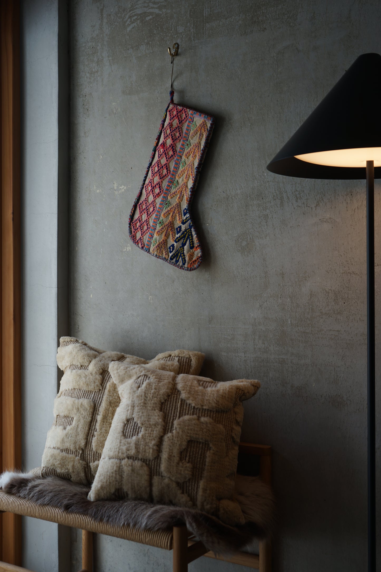 IRAN OLD-ANTIQUE CHRISTMAS SANTA SOCKS 39 × 25 cm NO.41