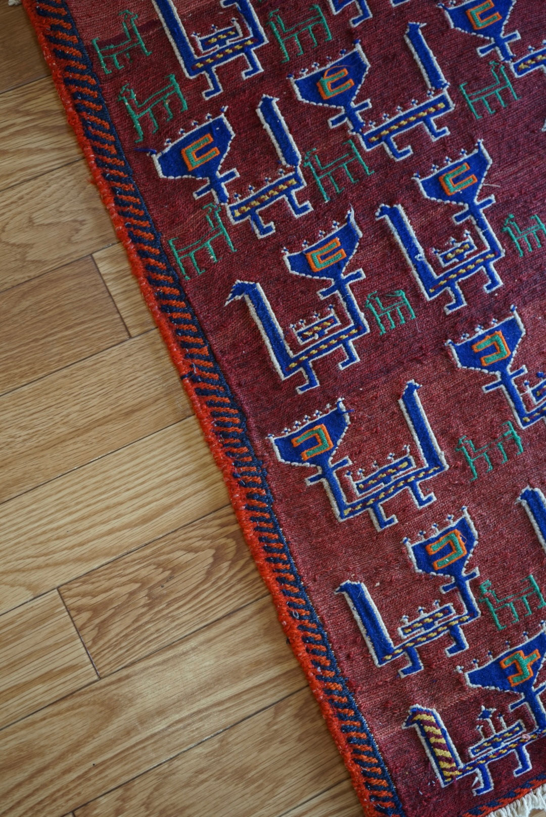 IRAN ANTIQUE SHIRAZ QASHQAI TURKS KILIM 1970年代 76 × 57 cm / 2'5" × 1'8" ft