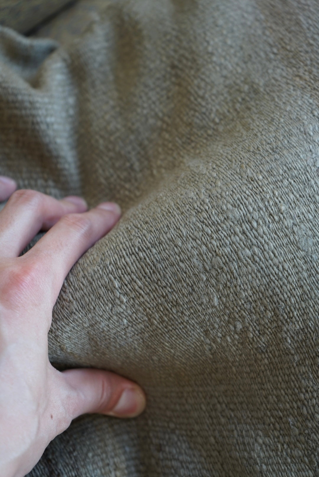 Türkiye Old Kilim Cushion Cover Sage Green Stripe Design 46 × 45 cm No.TR25562 / 送料無料・羊毛手織りキリム