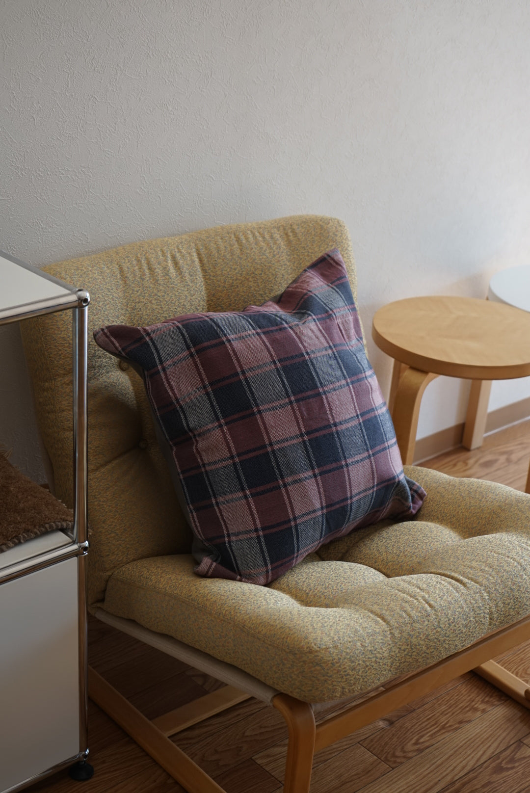 Türkiye Old Cushion Cover Checker Purple , White , Navy 51 × 50 cm No.TR25397
