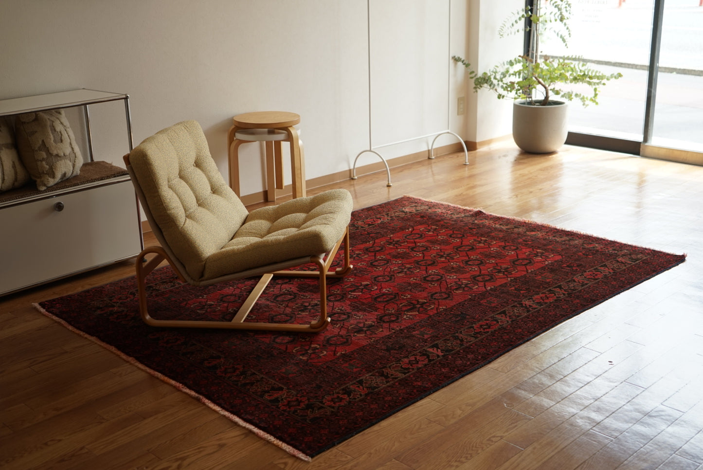 Afghanistan Old Turkmen Bashiri RichRed 1970年代 218 × 162 cm No.AF2523