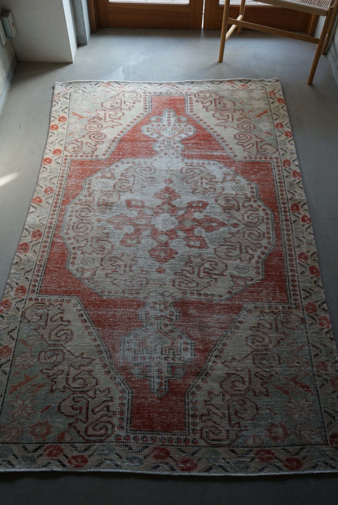 Türkiye Old Avanos Orange , Sage green 1970年代 214 × 132 cm No.TR25262