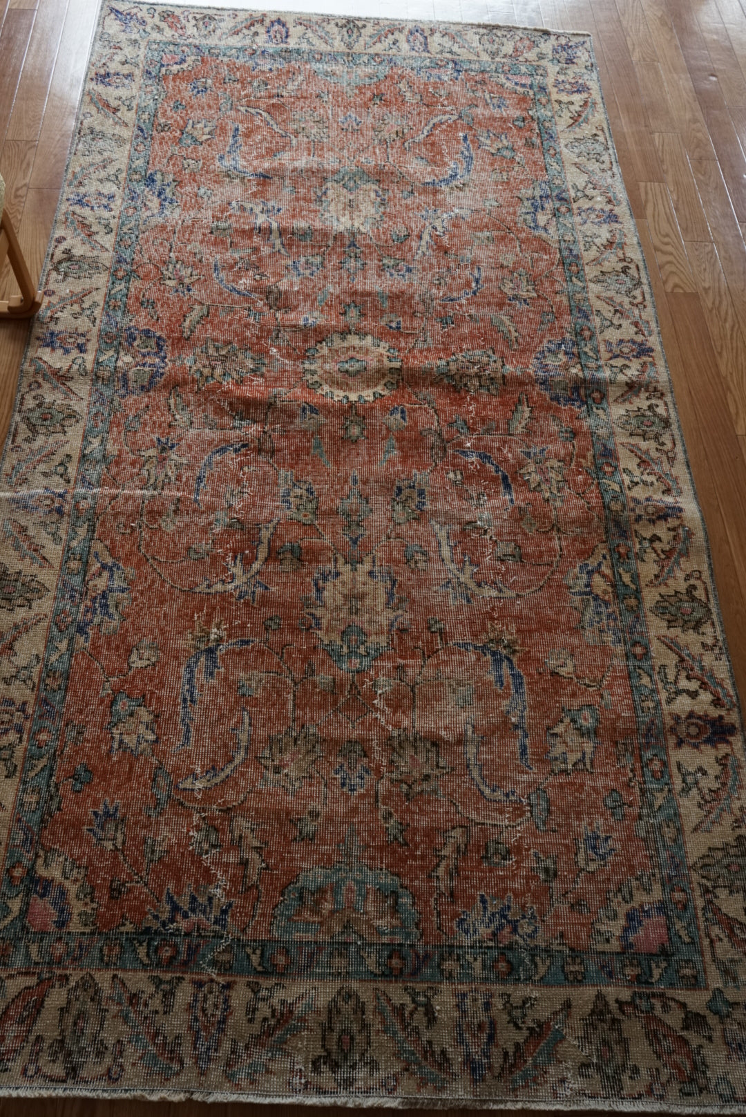 Türkiye Old Isparta Bright Red Flower 1970年代 249 × 132 cm No.TR25505 / 国内送料無料