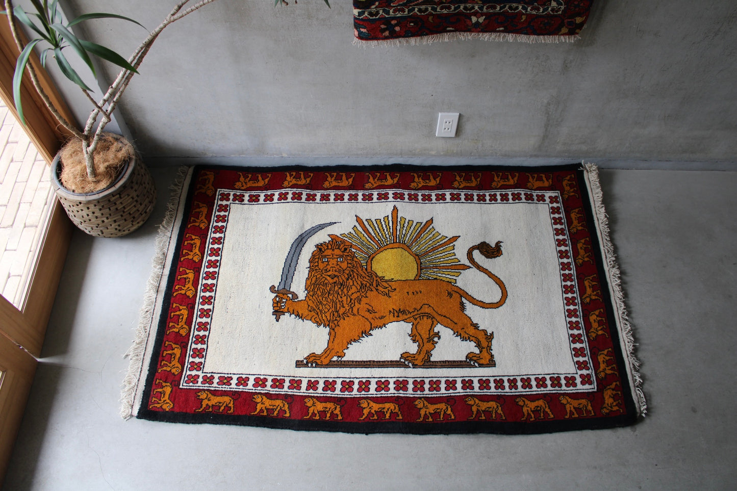 Iran Shiraz Qashqai Lion Gabbeh 160×102cm
