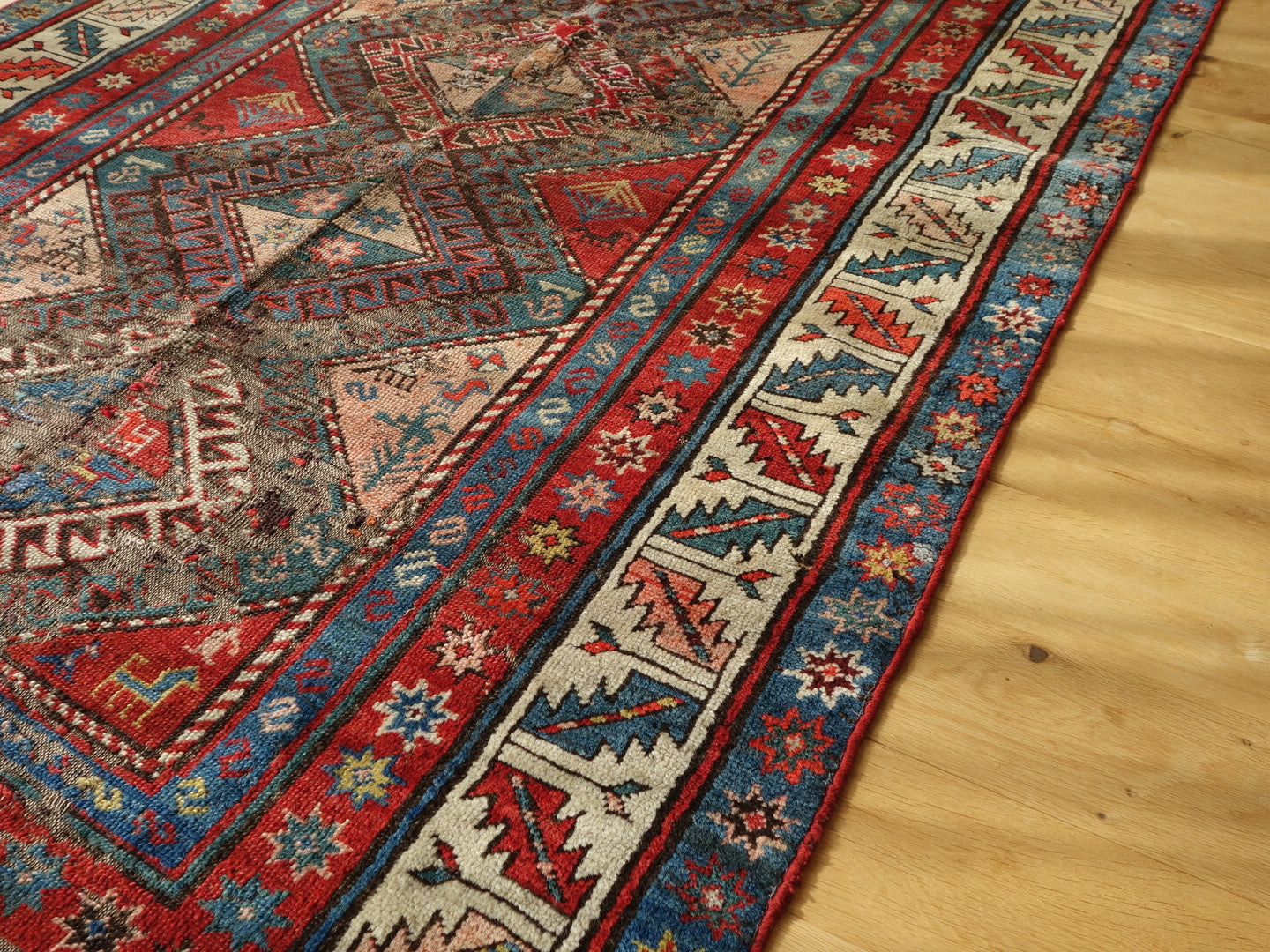 店頭販売 IRAN ANTIQUES CAUCASUS KAZAK RUNNER 1820年代 208 × 115 cm