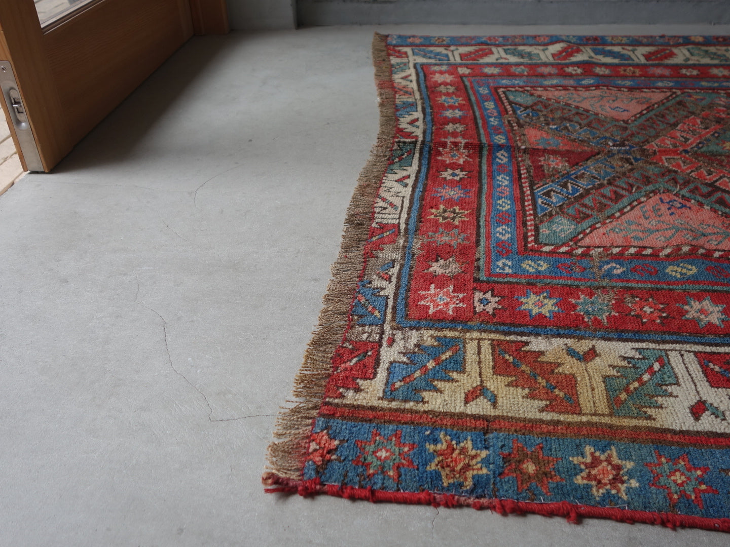 店頭販売 IRAN ANTIQUES CAUCASUS KAZAK RUNNER 1820年代 208 × 115 cm