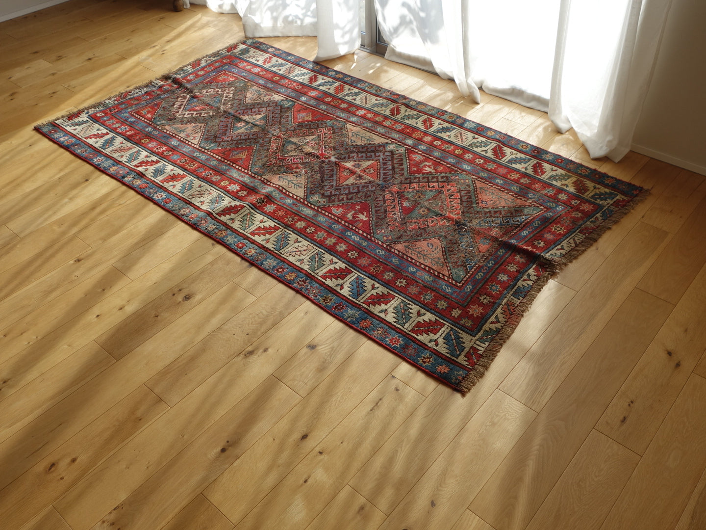 店頭販売 IRAN ANTIQUES CAUCASUS KAZAK RUNNER 1820年代 208 × 115 cm