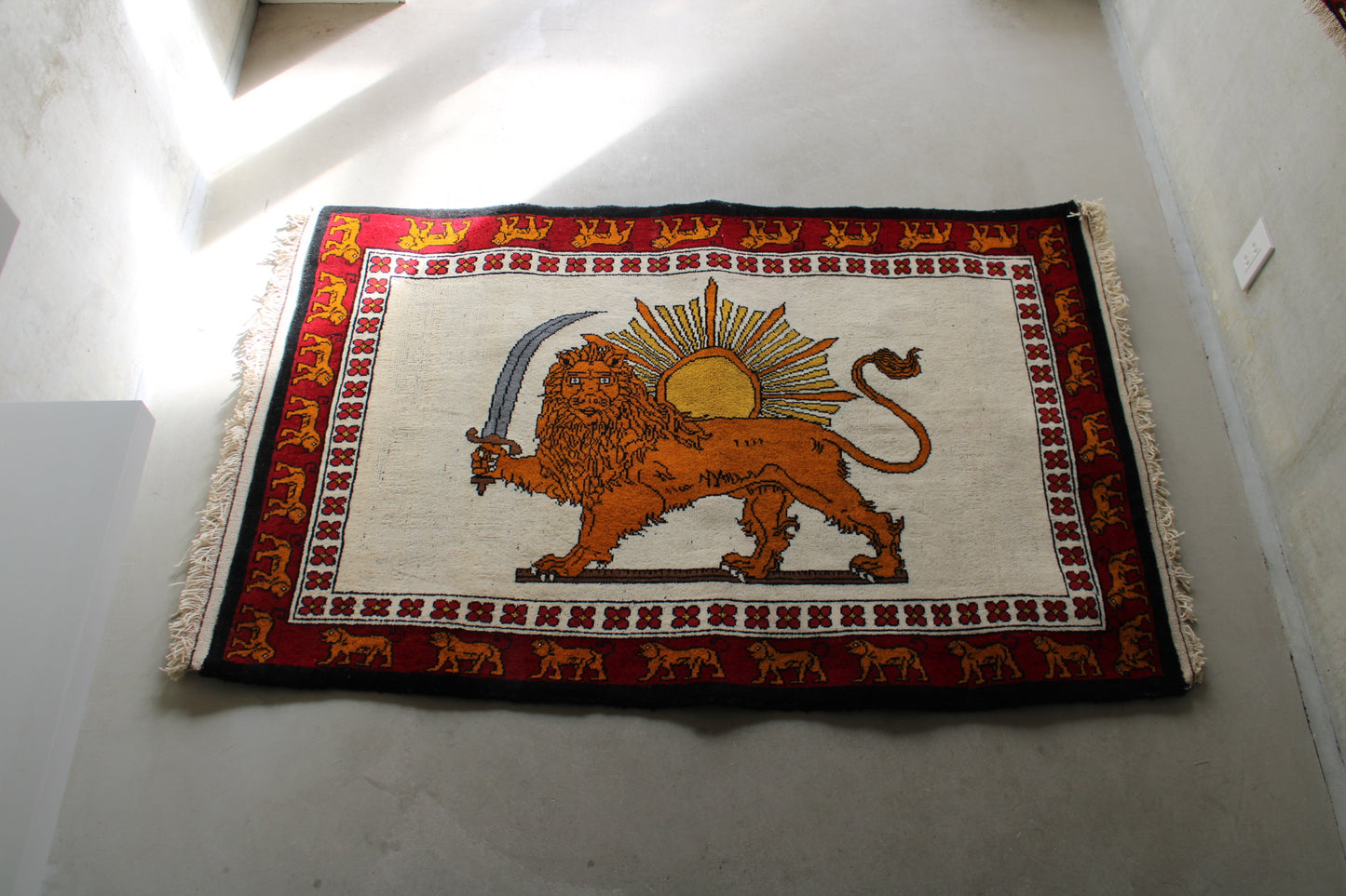 Iran Shiraz Qashqai Lion Gabbeh 160×102cm